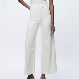 zara white sailor straight jeans!